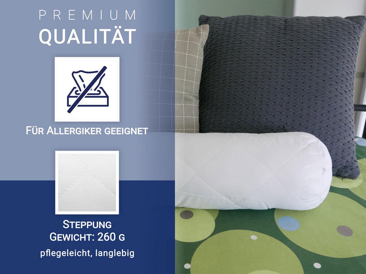 NACKENROLLE, 15x40 cm, 100% Polyester, Weiß - Weiß, Textil (15/40cm) - Zollner