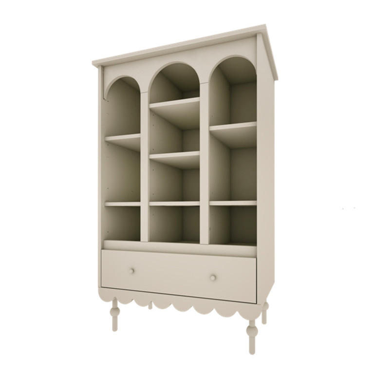 KNIHOVNA Babushka Olive - zelená barva, kompozitní dřevo (84/140/35cm) - Petits-meubles