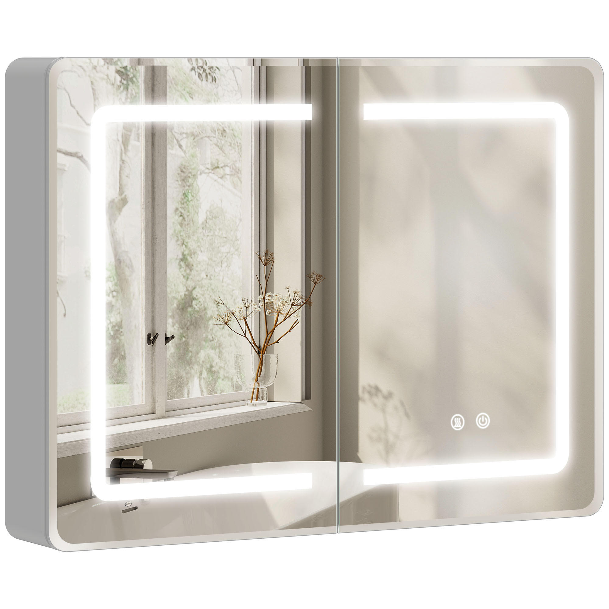 XXXLutz Badezimmerspiegel Silber 80x60x13.5 cm