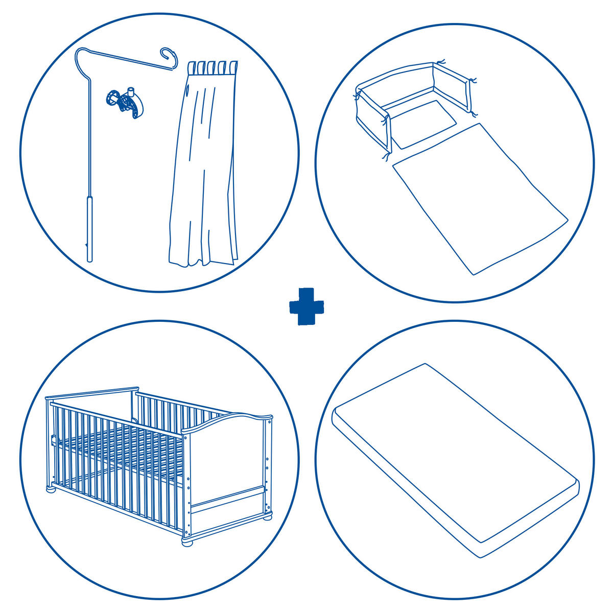 BABYBETT Liebhabär 70 x 140 cm inkl. Textilien - Naturfarben, Holzwerkstoff (70/140cm) - Roba