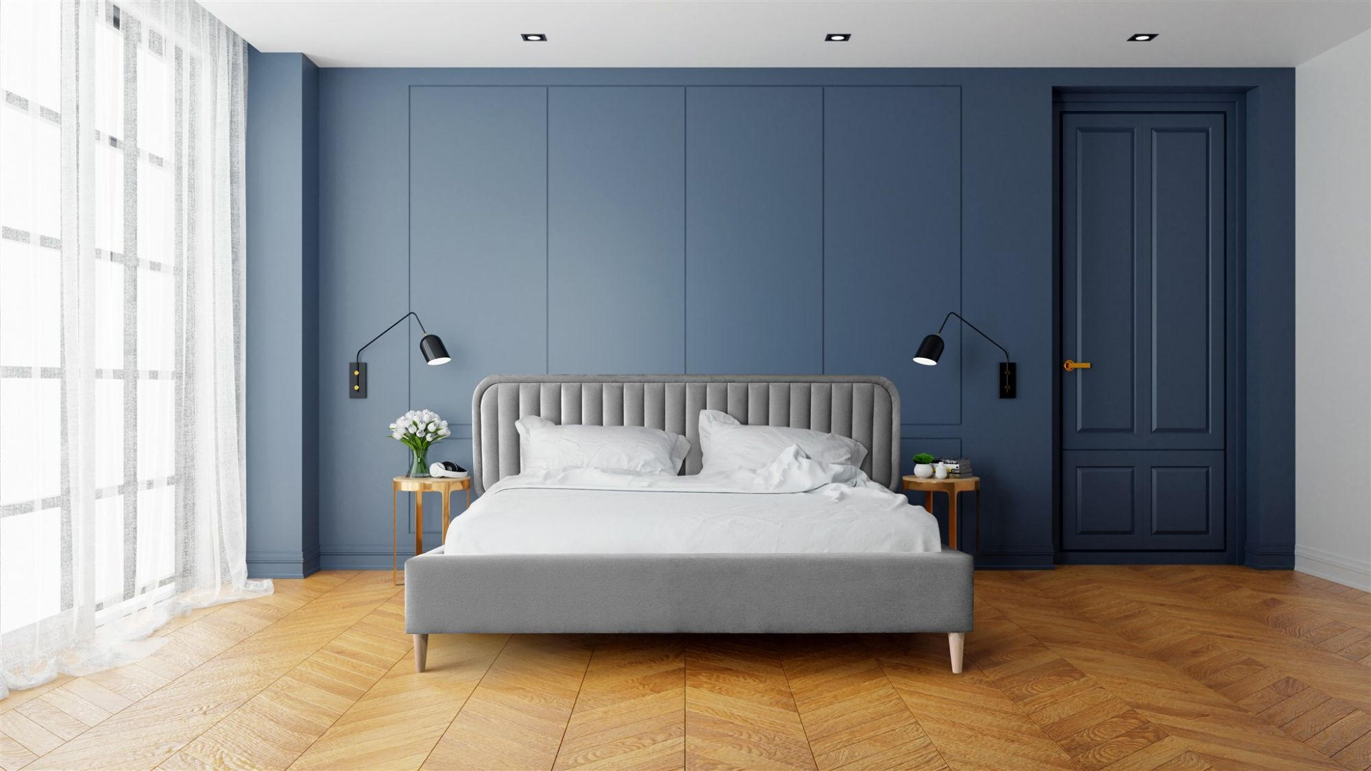 POLSTERBETT Miami In Monolith - Grau, Holzwerkstoff/Textil (160/200cm) - Fun Möbel