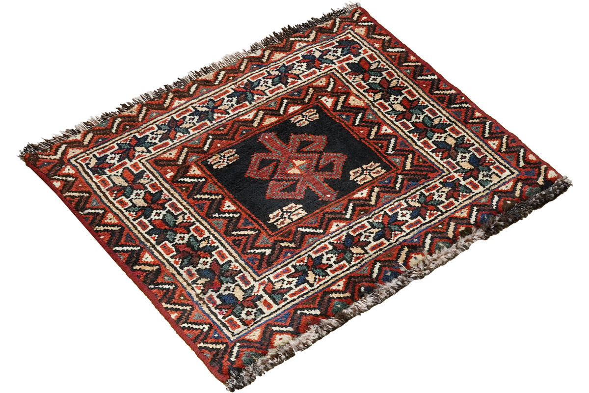 TEPPICH Gashgai Blau 57/63 cm Schurwolle - Blau, Textil (63/57cm) - Looma