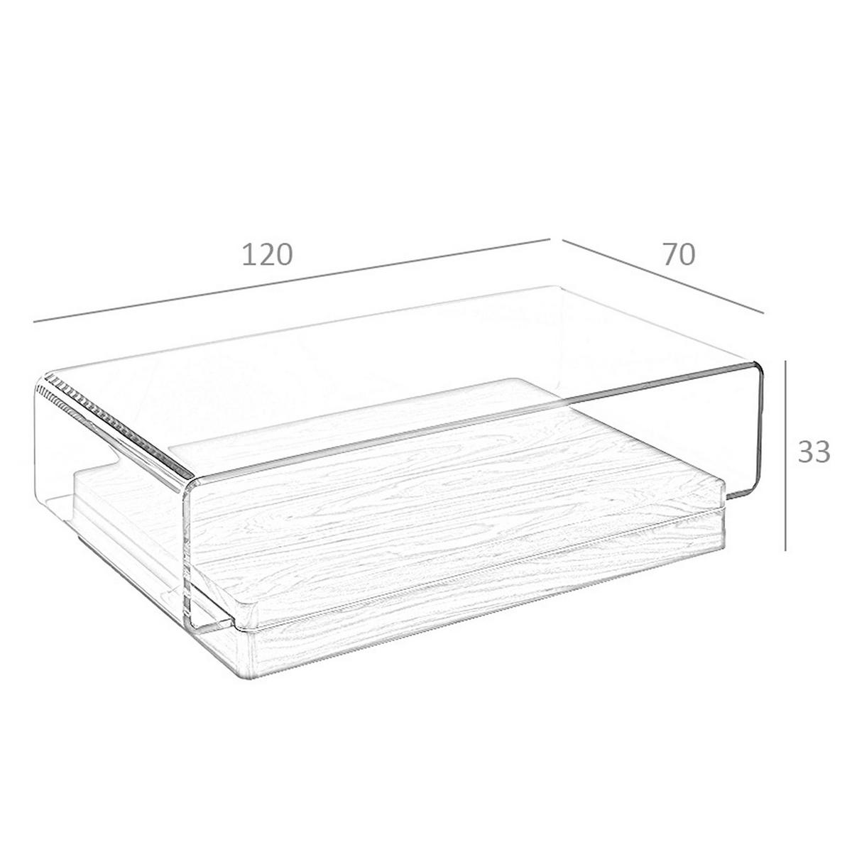 COUCHTISCH Rechteckiger Couchtisch aus gehärtetem Glas und Nussbaumholz 120/70/33 cm - Transparent/Nussbaumfarben, Glas/Holz (70/120/33cm) - ANGEL CERDA