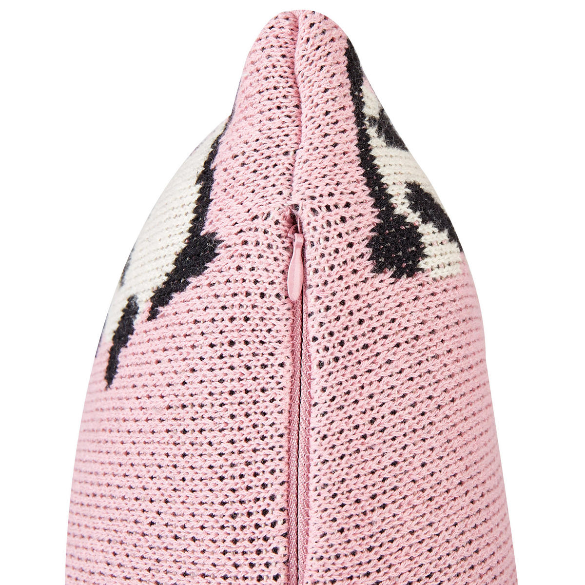 Dekokissen 2er-Set Rosa 45/45 cm Talokan - Pink/Schwarz, Naturmaterialen (45/45cm) - Beliani