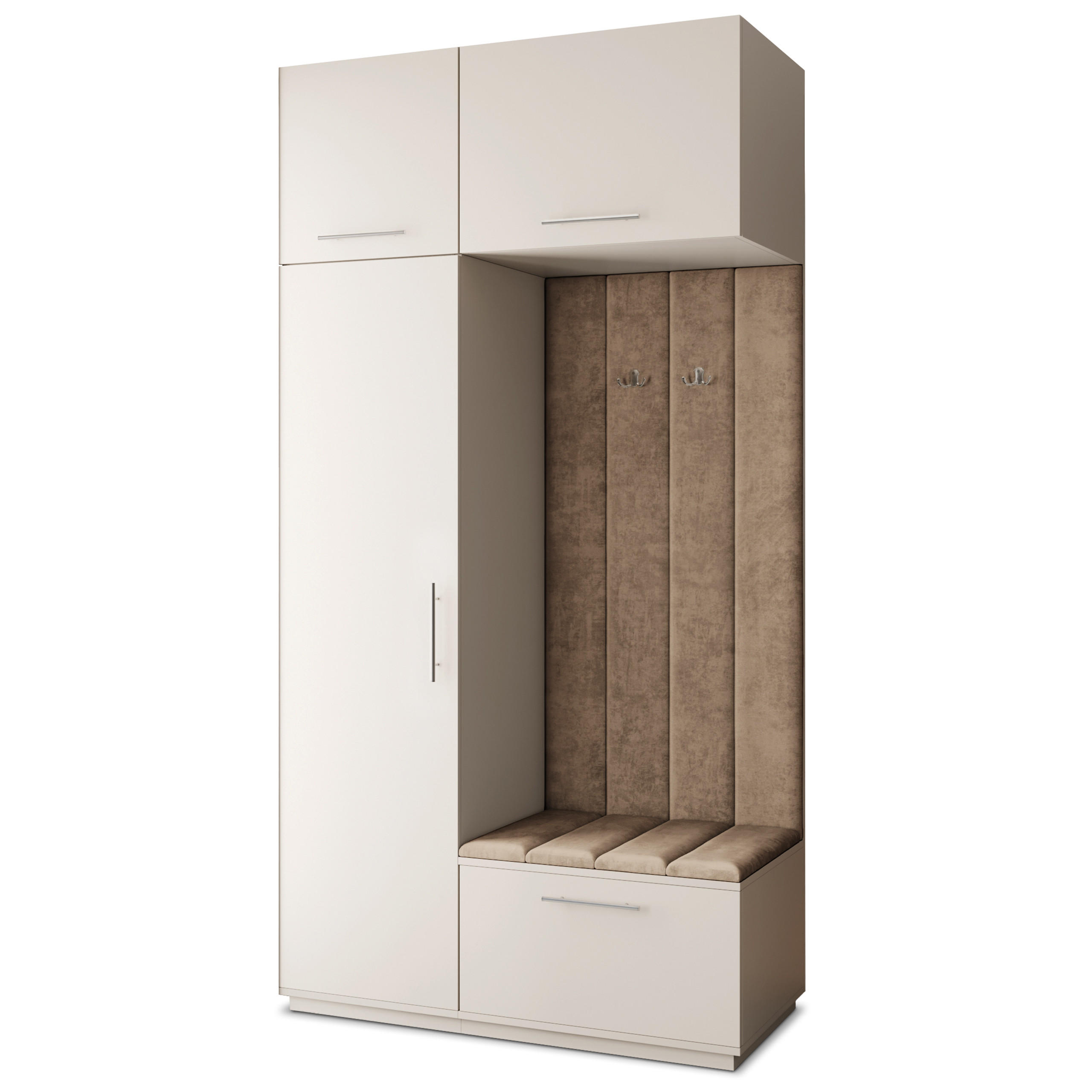 Masseno Garderobenschrank Kaschmir, Mokka 120x240x60 cm
