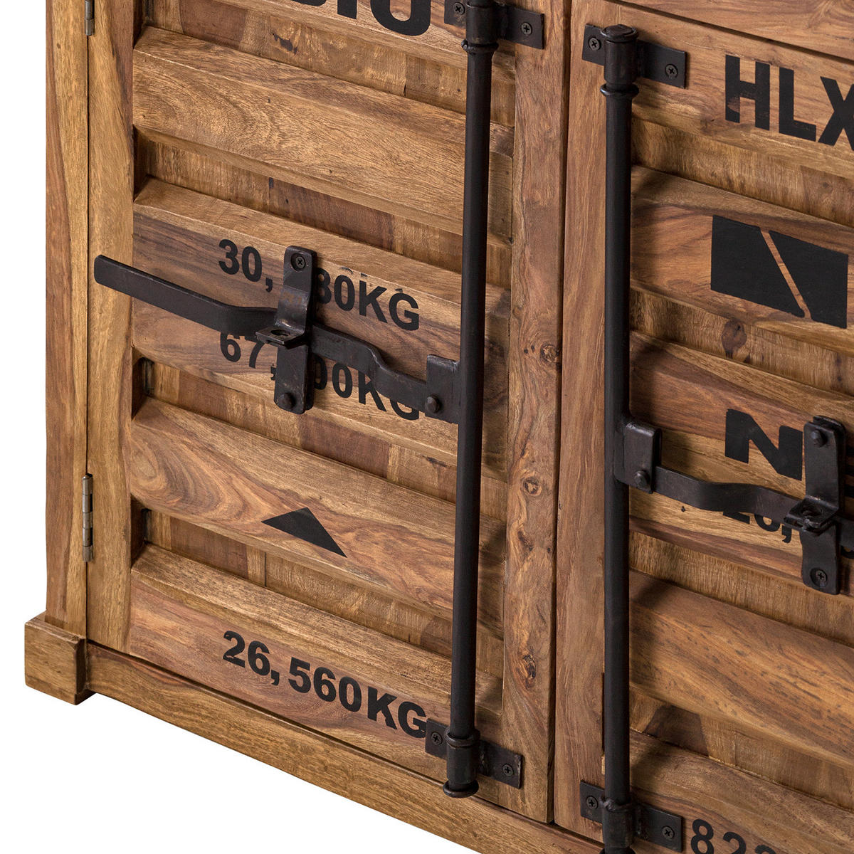 KOMMODE - Massivholz - Sheeshamfarben/Schwarz, Holz/Metall (90/86/45cm) - home24
