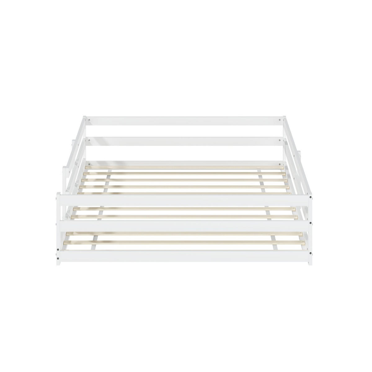 KINDERBETT Montessori 140/200 cm weiß mit Lattenrost - Weiß, Holz (140/200cm) - MIVRAY