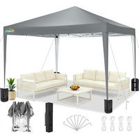 FALTPAVILLON 3x3m Grau Wasserdicht Stabil UV-Schutz - Grau, Textil (300/260/300cm)