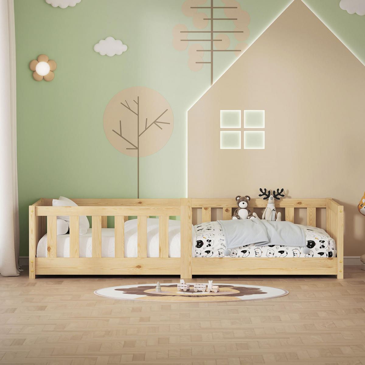 KINDERBETT 80x160 cm Natur aus Kiefernholz - Naturfarben, Holz (80/160cm) - ML-DESIGN
