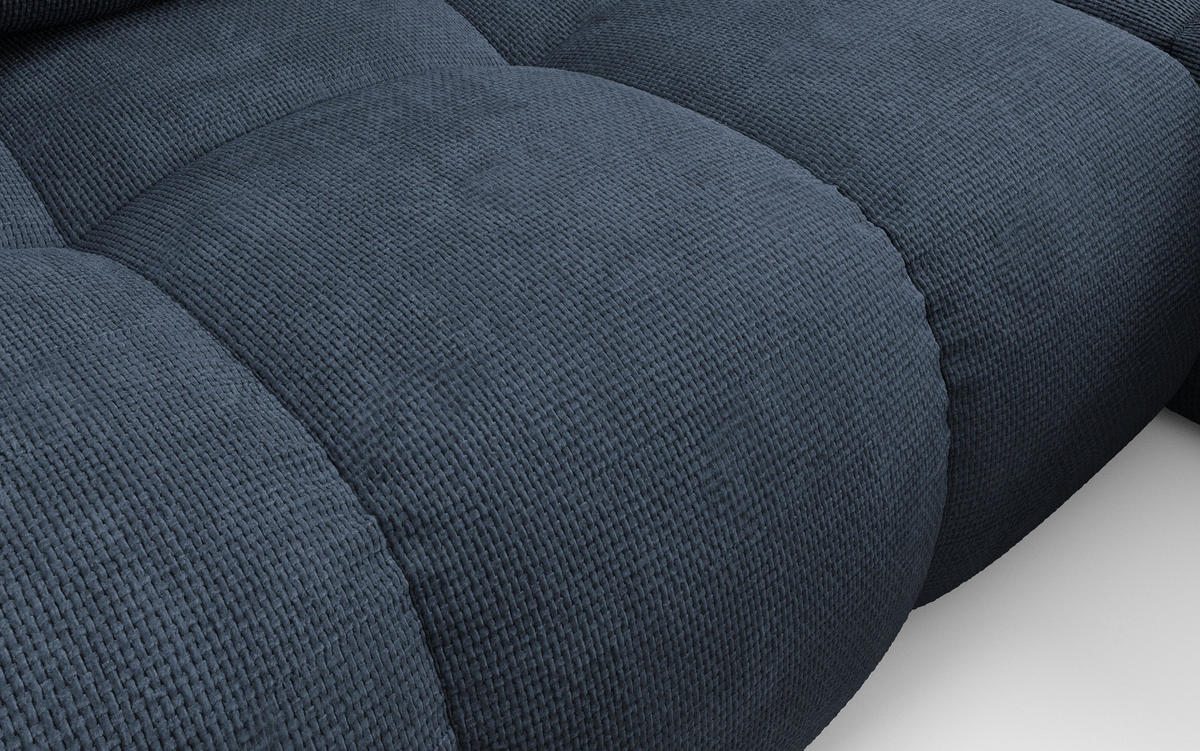 ECKSOFA DUCA R-S Dunkelblau Chenille mit Schlaffunktion - Dunkelblau, Holz (266.5/266.5cm) - MASSENO