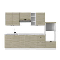 KÜCHENZEILE Fame-Line Eiche Paneel/Weiß 280 cm ohne Arbeitsplatte - Hellbraun/Eichefarben, Holzwerkstoff (280/81.6/46cm) - Vicco