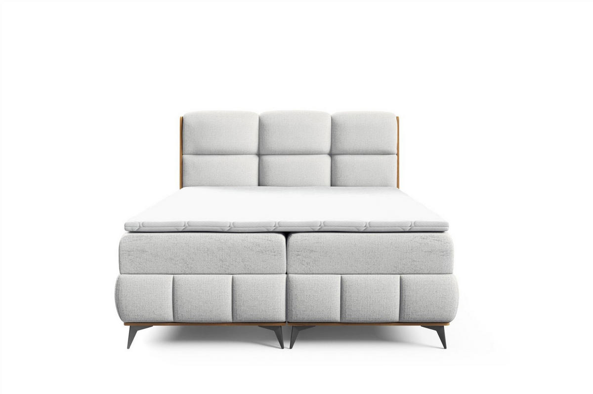BOXBETT Charlie - Hellgrau, Holzwerkstoff/Textil (200/200cm) - Fun Möbel