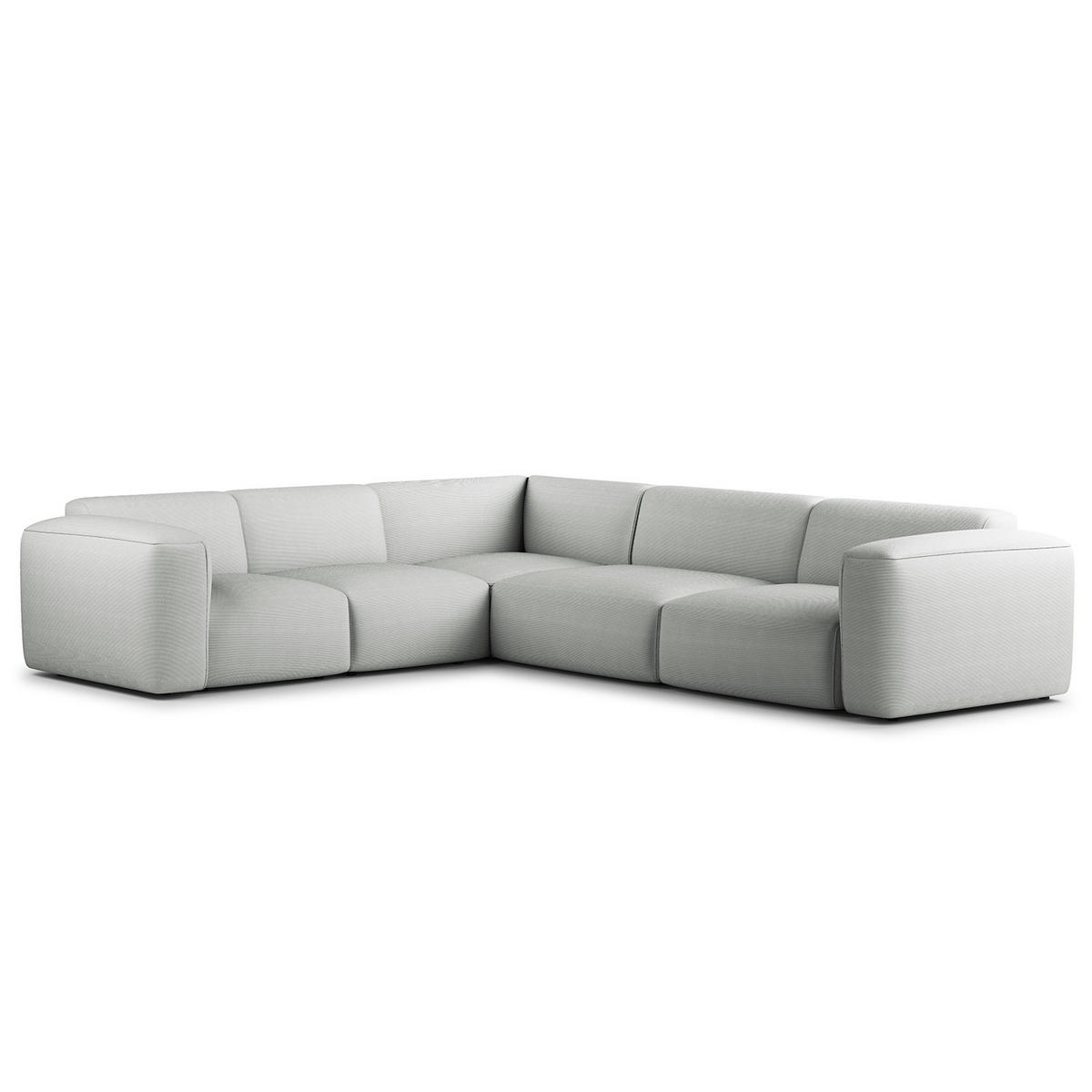 ECKSOFA mit Rundecke - Schwarz/Grau, Kunststoff/Textil (325/260cm) - home24