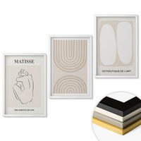 WANDBILDER 3er-Set - 40x60 cm Weißer Rahmen - Stilvolle minimalistische Linien - Weiß, Kunststoff (40/60cm) - ArtPrintCave