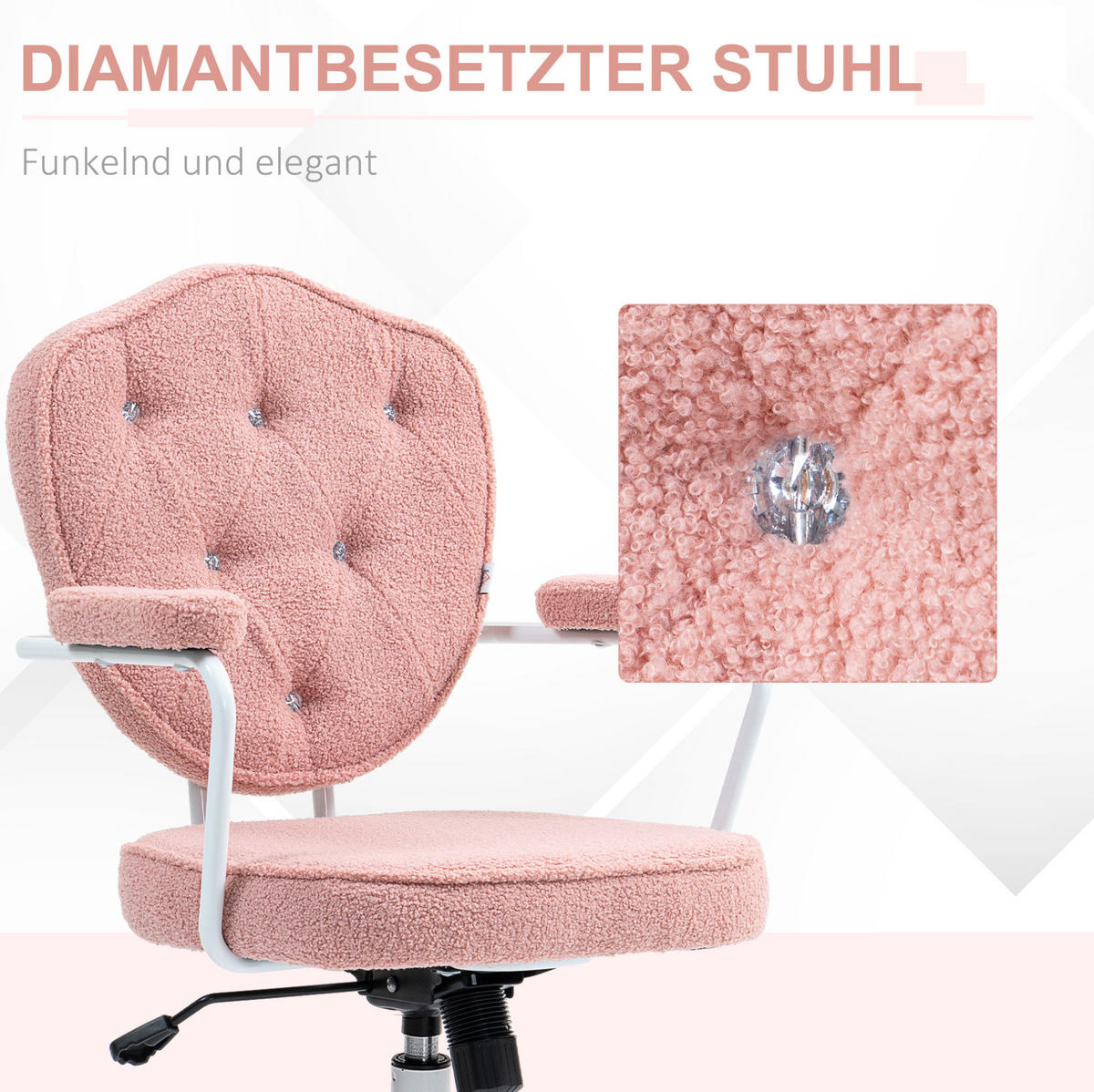 BÜROSTUHL höhenverstellbar mit Wippfunktion Pink - Pink, Kunststoff (61.5/101/63cm) - Meubliv