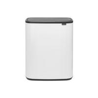 MÜLLEIMER Hochwertiger Mit Touch Öffnung 2 x 30 Liter 65,6 x 54,5 x 31 cm Weiß - Weiß, Metall (54.5/65.6/31cm) - PROREGAL