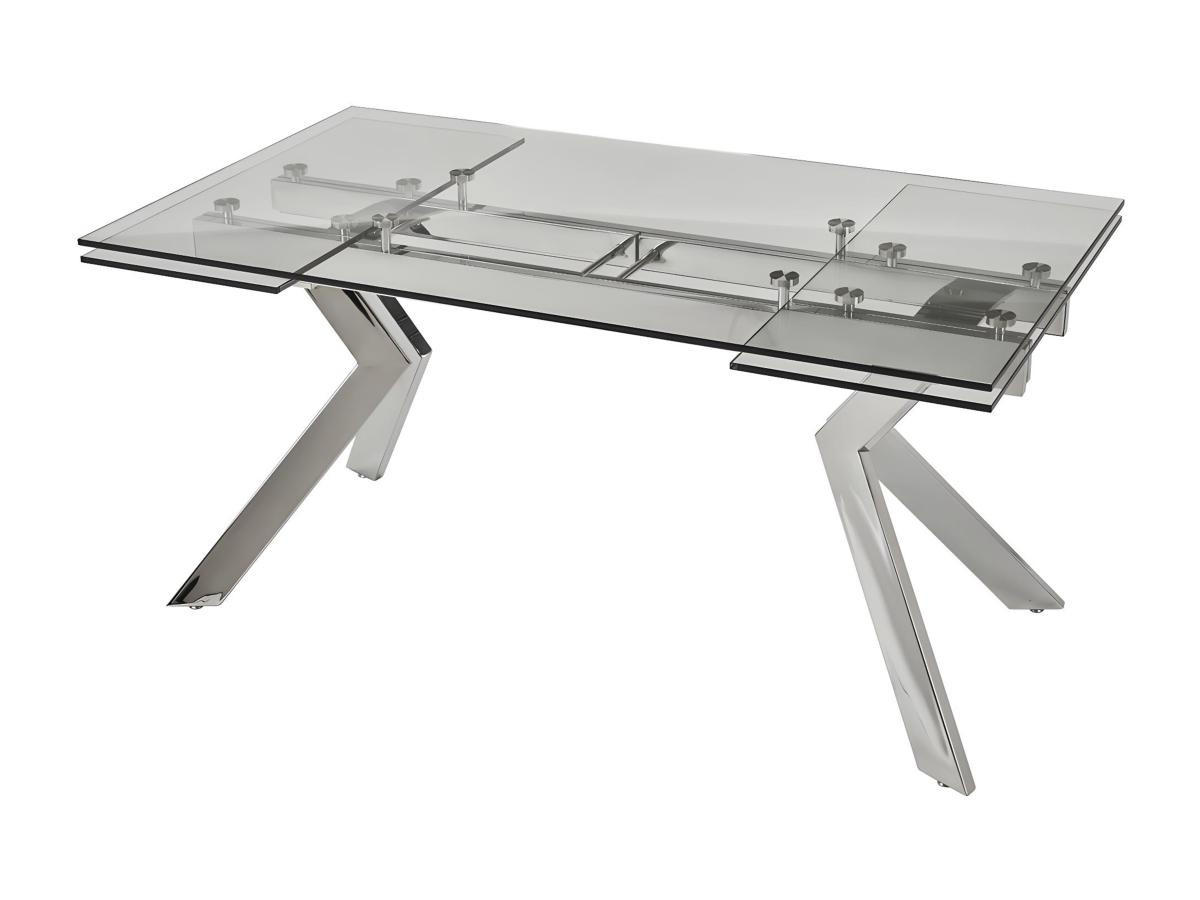 ESSTISCH ausziehbar - 6 bis 8 Personen - Sicherheitsglas & Metall - VELIKA - Transparent, Glas (240/90/76cm) - Vente-Unique