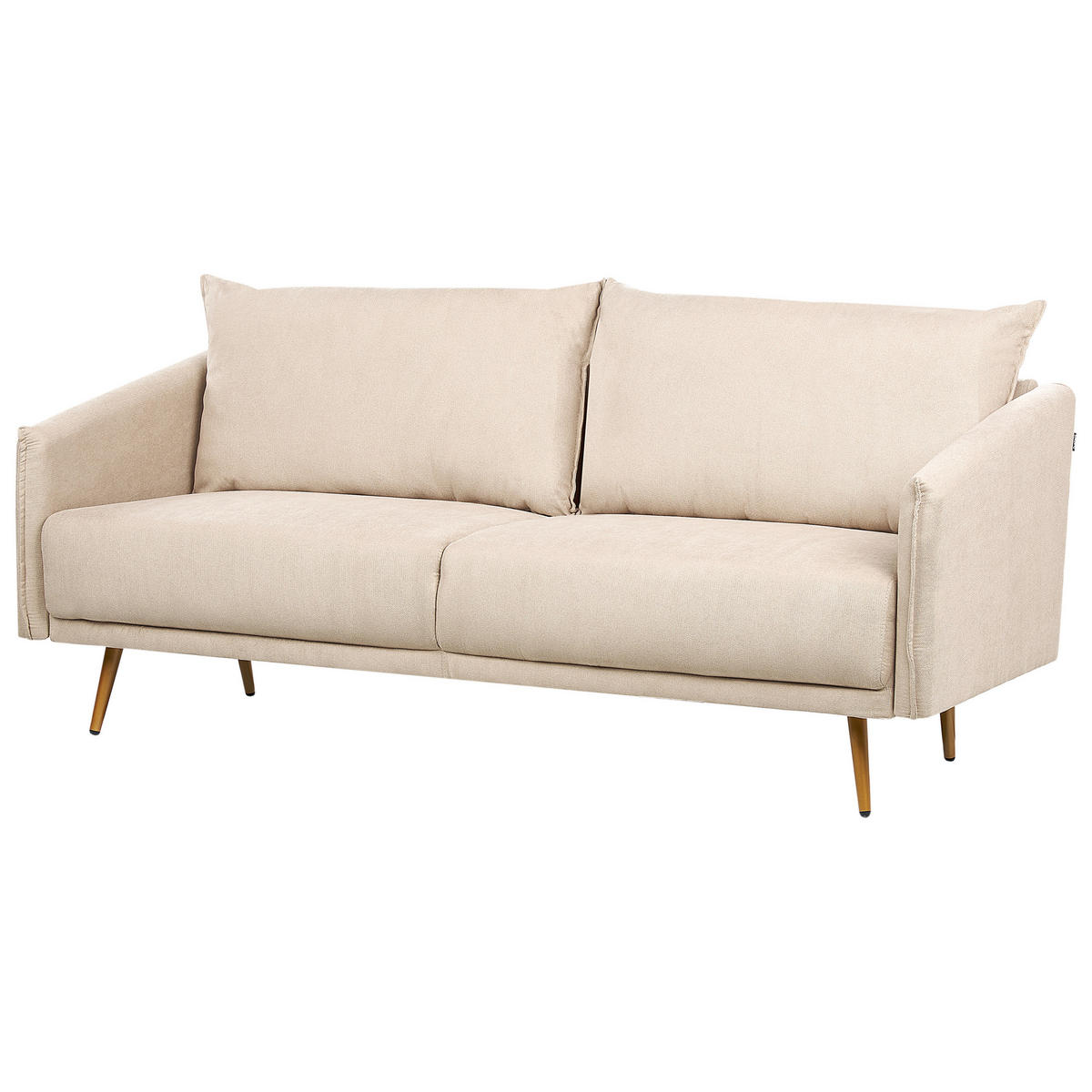5-SITZER-SOFA SET Samtstoff beige mit goldenen Beinen Maura - Beige/Goldfarben, Textil (78/78/185cm) - Beliani