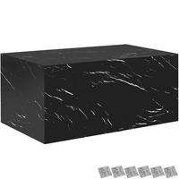 COUCHTISCH Lasley,inkl. Bodenschoner, Belastbarkeit 45 kg,Marmor Optik schwarz - Schwarz, Holz (50/90/40cm) - tectake