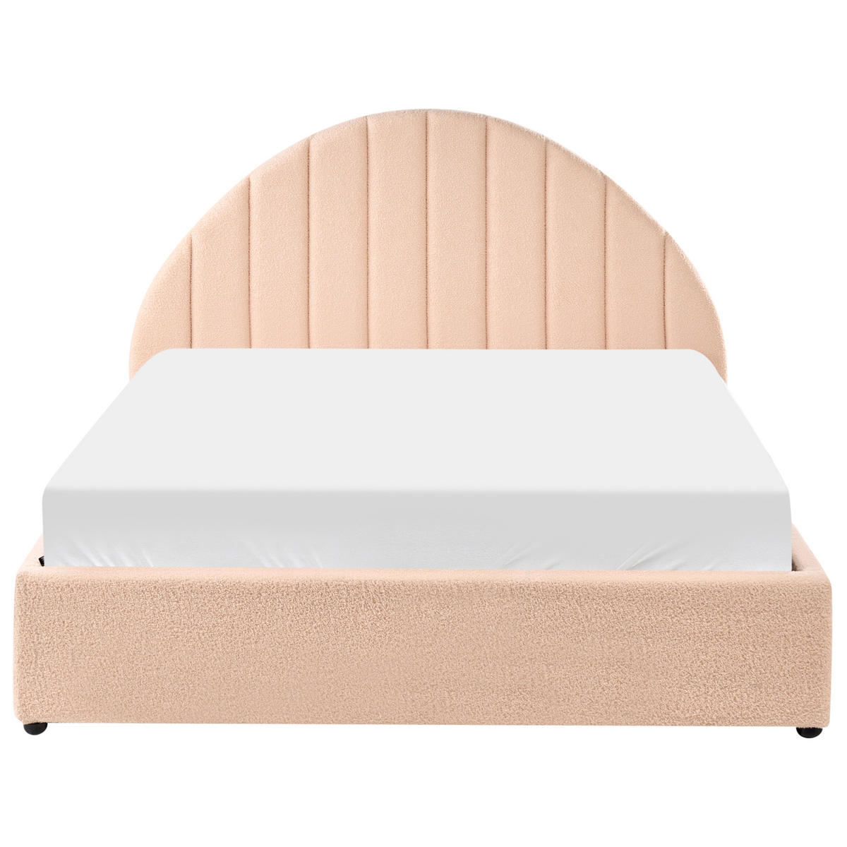 BETT mit Stauraum 140/200 cm Pfirsichrosa Chadenet - Pink, Textil (140/200cm) - Beliani