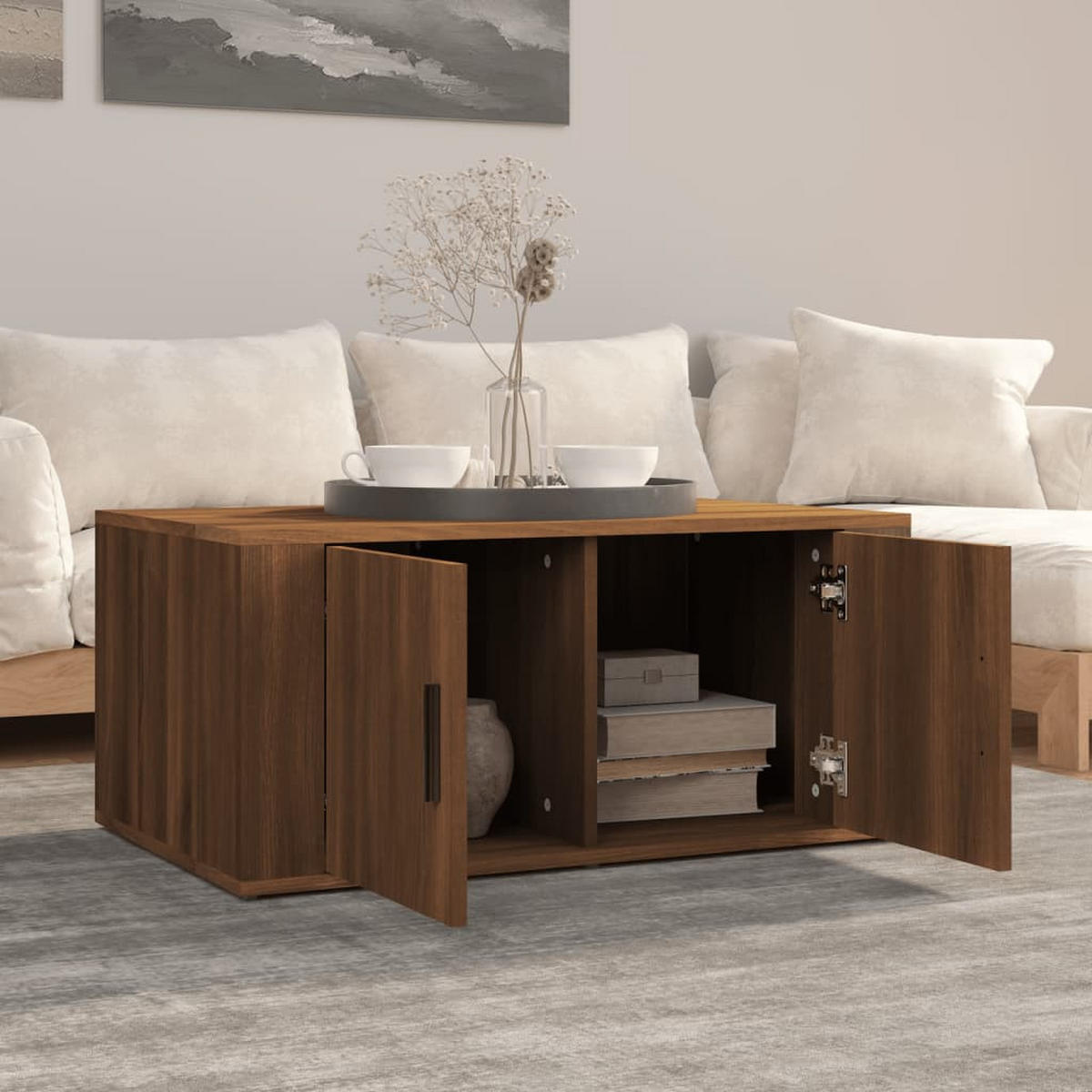 COUCHTISCH Braun Eichen-Optik 80x50x36 cm Holzwerkstoff - Braun, Holzwerkstoff (80/50/36cm) - furnicato