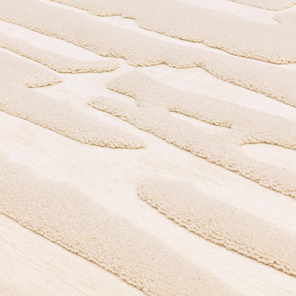 TEPPICH Struktur 3D abstrakt weich pflegeleicht EDEN-Kirkby, Elfenbein 200x290 cm - Champagner, Textil (200/290cm) - KADIMA DESIGN