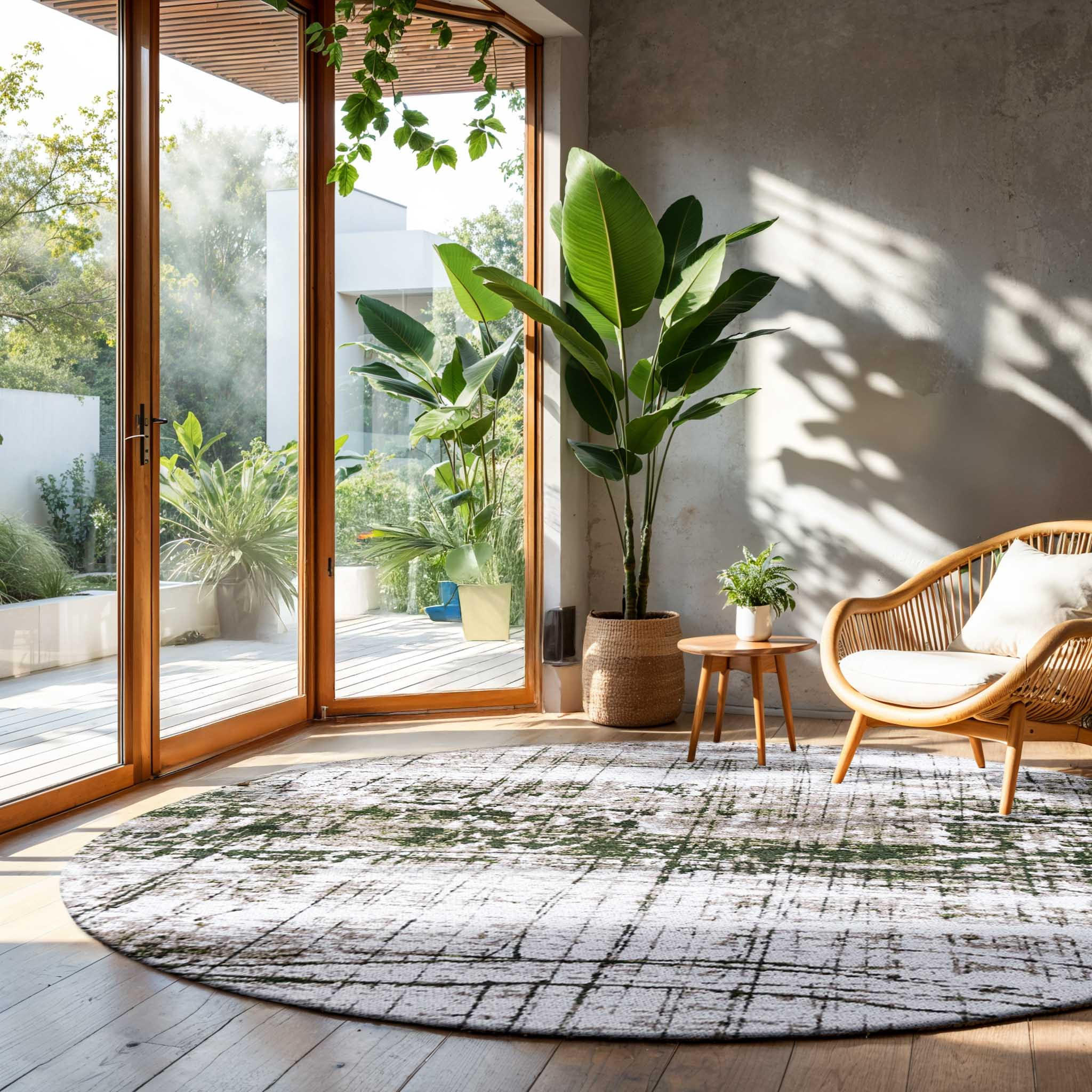 TEPPICH Central Green Griff 140/140 cm - Grün, Textil (140/140cm) - Louis De Poortere