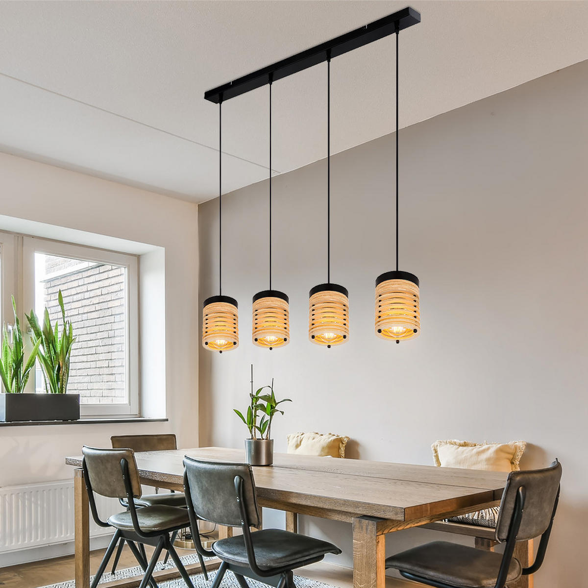 HÄNGELEUCHTE Metall Braun Gitteroptik - Braun, Metall (90/12/120cm) - Globo Lighting