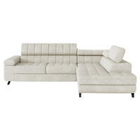 ECKSOFA Nord, Seite: Rechts - Ecru/Schwarz, Holz/Textil (264/203cm) - MIRJAN24