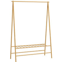 GARDEROBENSTÄNDER aus Bambus 116/43,5/160 cm mit Kleiderstange, 2 Haken und Schuhablage, Naturholz - Naturfarben, Naturmaterialien (116/160/43.5cm) - Redom