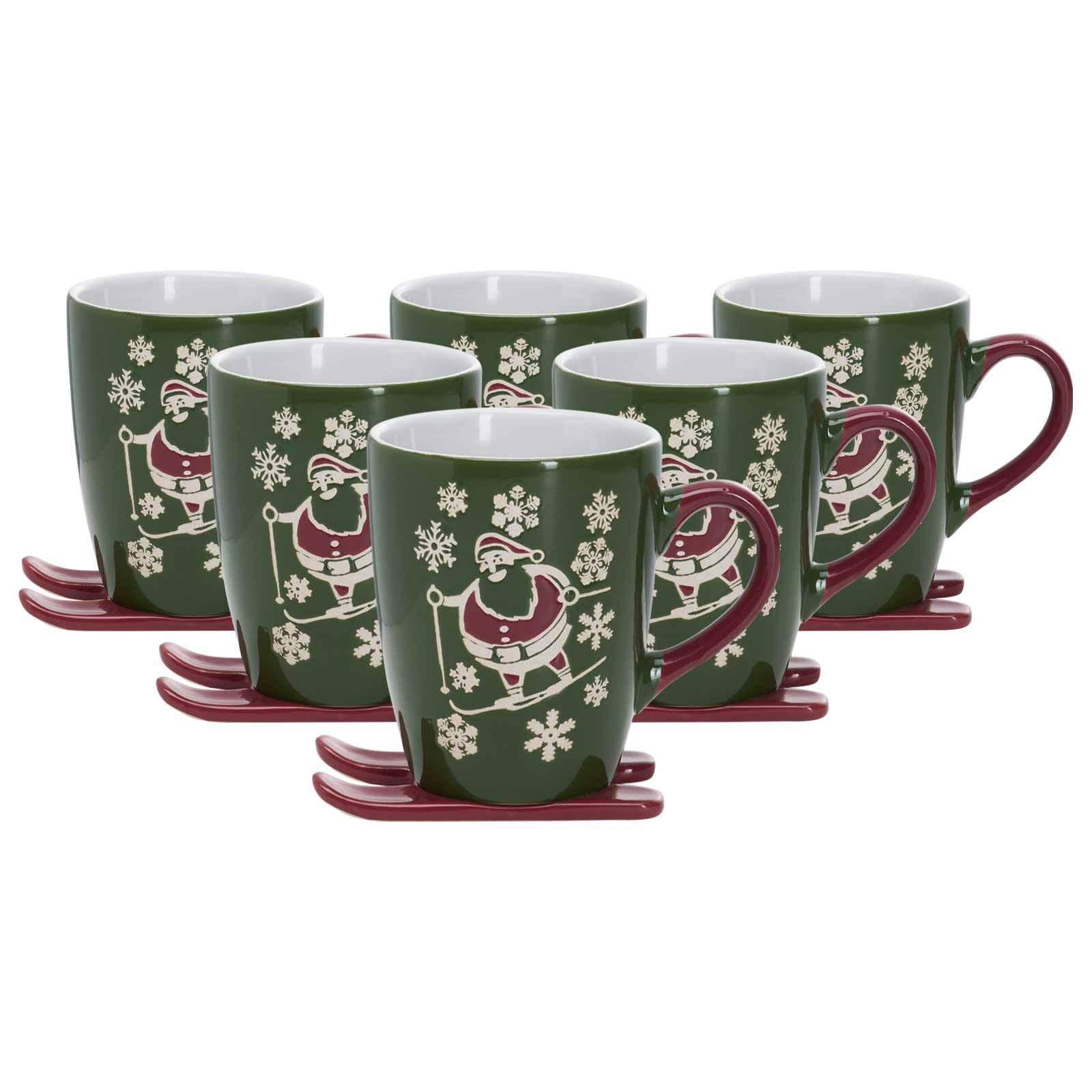 KAFFEEBECHER AUF SKI Whistler grün 340 ml 6er Set - Grün, Keramik (0.34L) - Ritzenhoff Breker