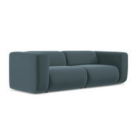 3-SITZER SOFA Samt Stoff Blau - Blau/Petrol, Kunststoff/Textil (228/70/89cm) - Makamii