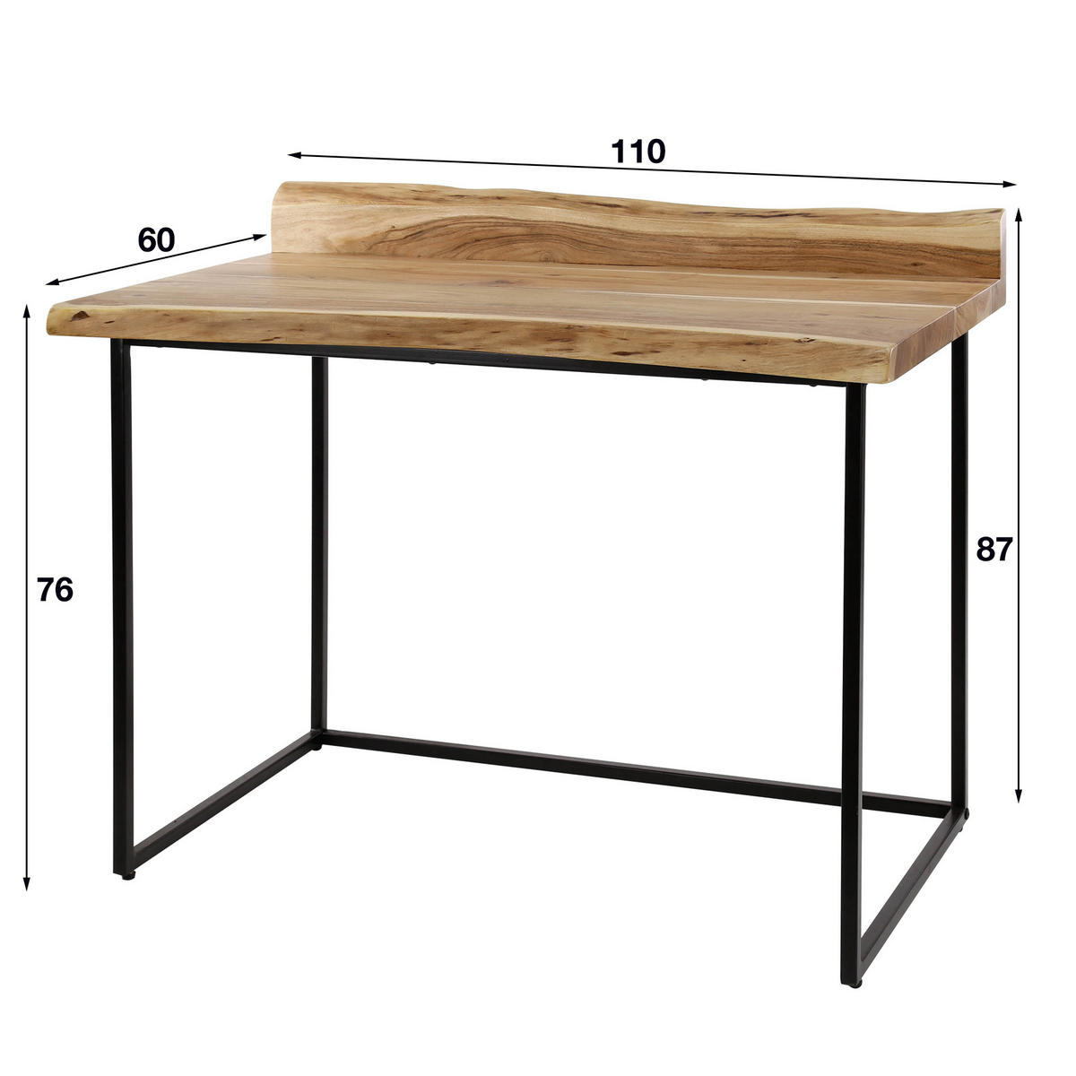 SCHREIBTISCH Edge Braun 110/60/76 cm - Braun, Holz (110/60/76cm) - Hoyz Collection