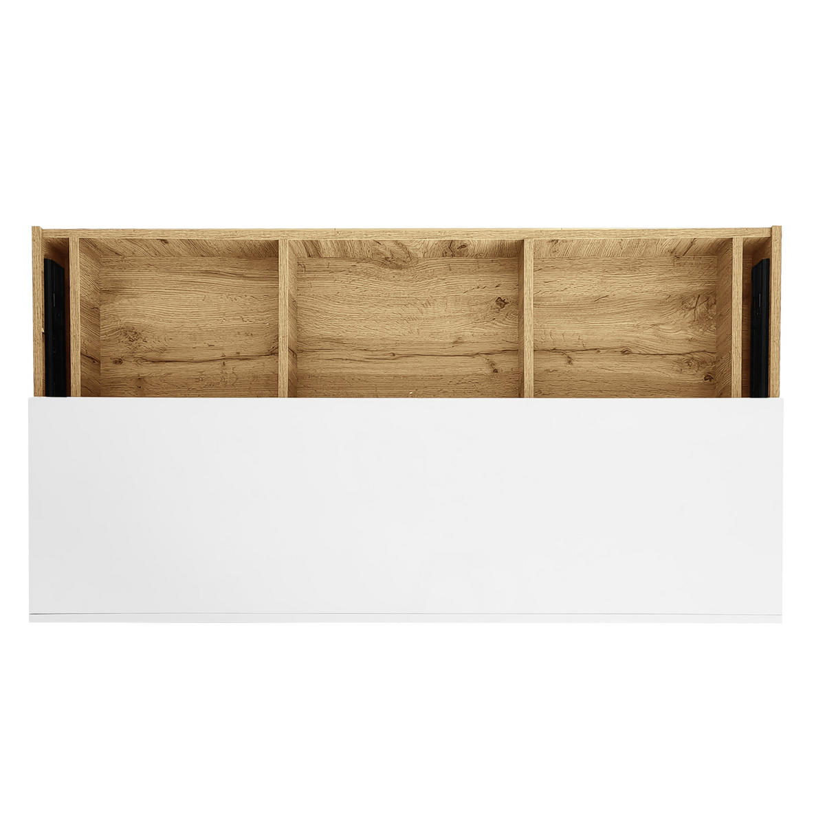 KOMMODE aus Spanplatte 120x76,5x37cm in Weiß mit LED-Lichtstreifen - Weiß, Holzwerkstoff (120/37/76.5cm) - Modfu