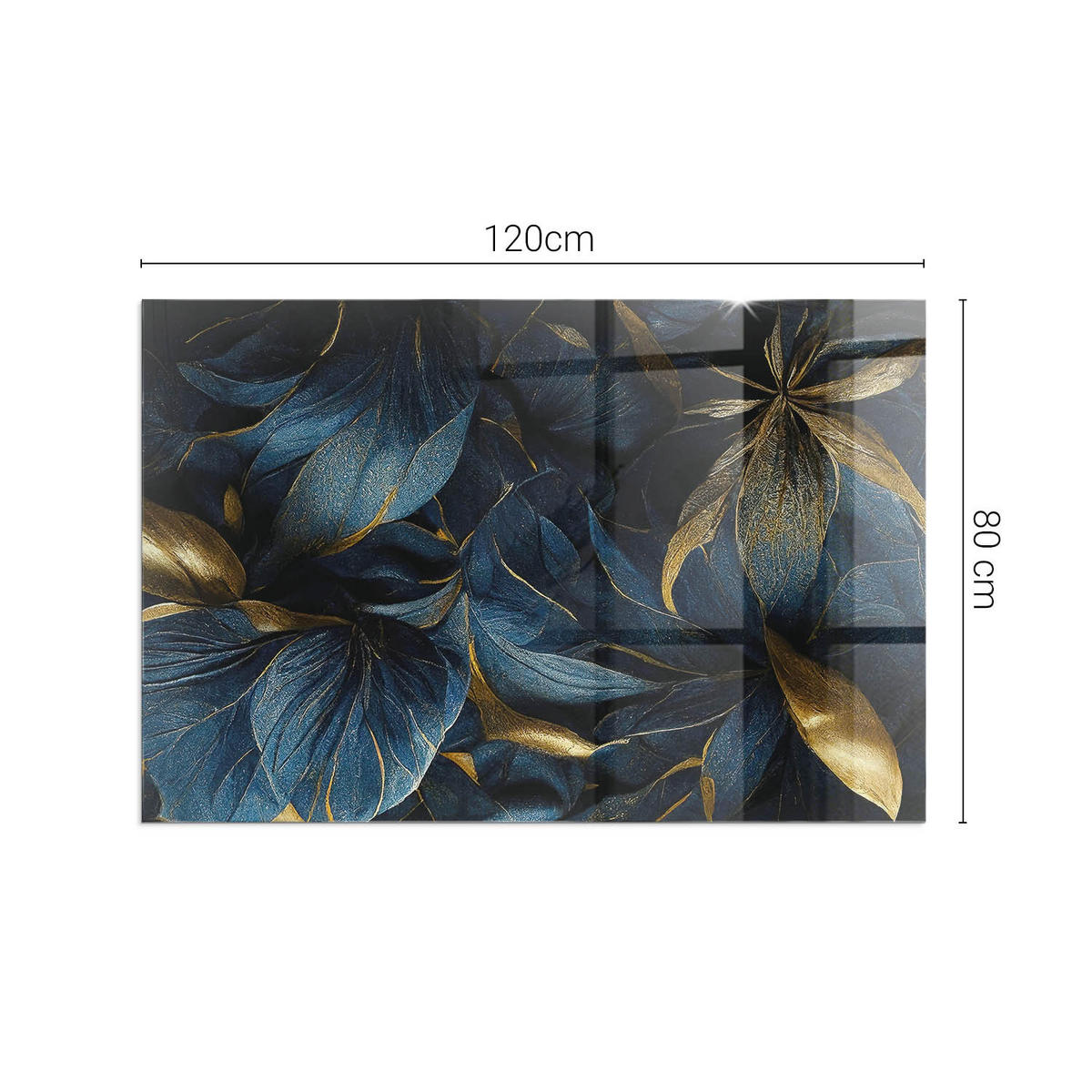 GLASPLATTE für Kamin 120x80 cm Marineblau - Dunkelblau, Glas (120/80/0.4cm) - ArtPrintCave