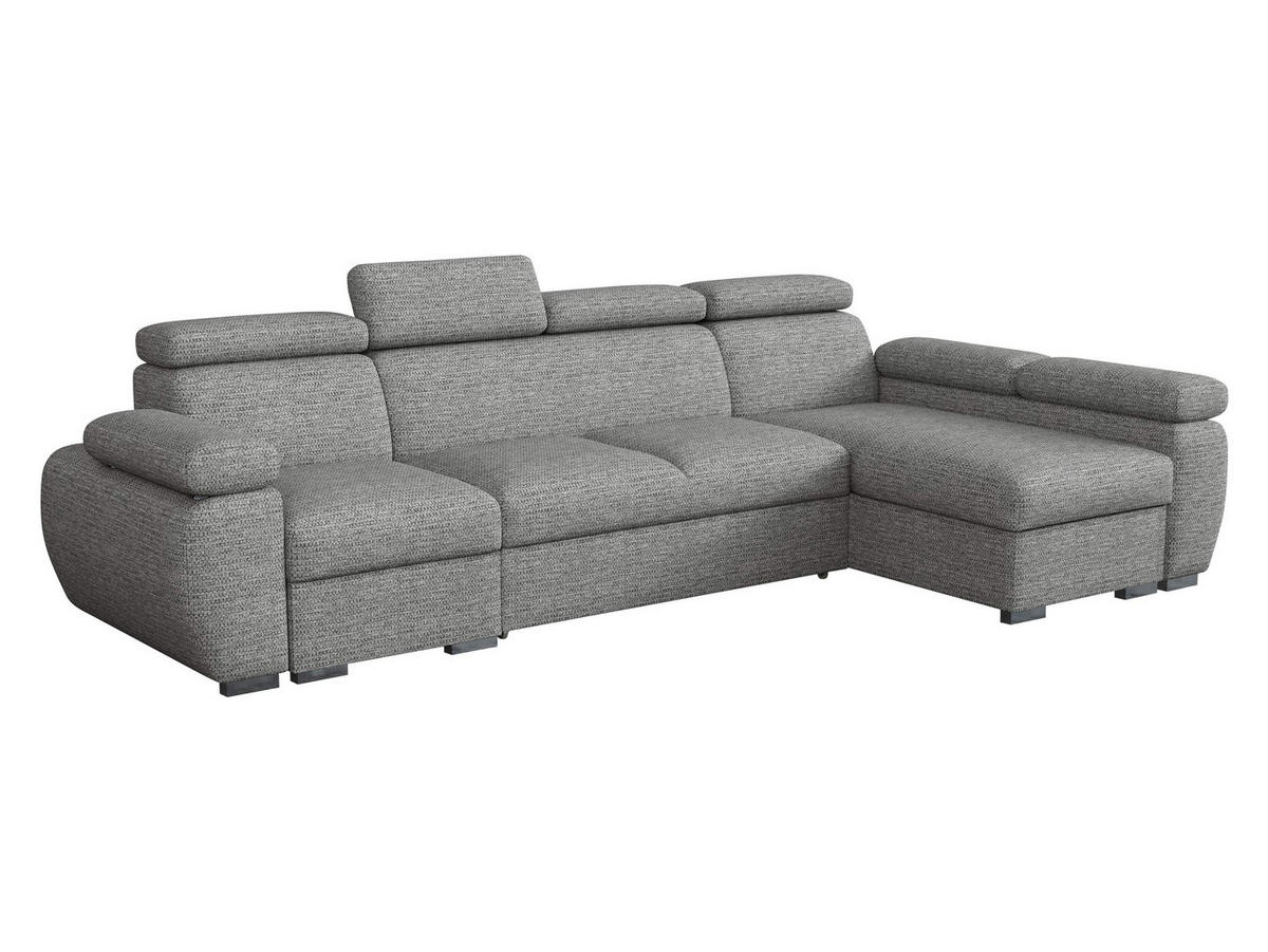 ECKSOFA Boston LCP, Seite: Rechts 1P(65)+2R+LCP - Greige/Silberfarben, Holz/Textil (320/170cm) - MIRJAN24