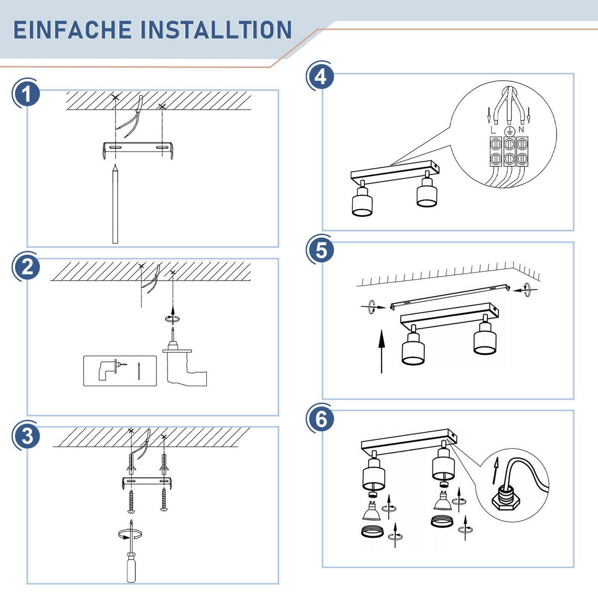 STRAHLER Saarbrücken 2-flammig 30/5/15.7 cm - Weiß, Metall (30/5/15.7cm) - Nettlife