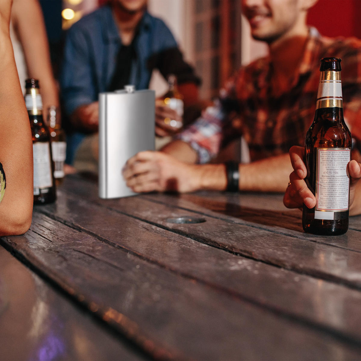 FLACHMANN XXL - Silberfarben, Metall (18/29/5cm) - Relaxdays