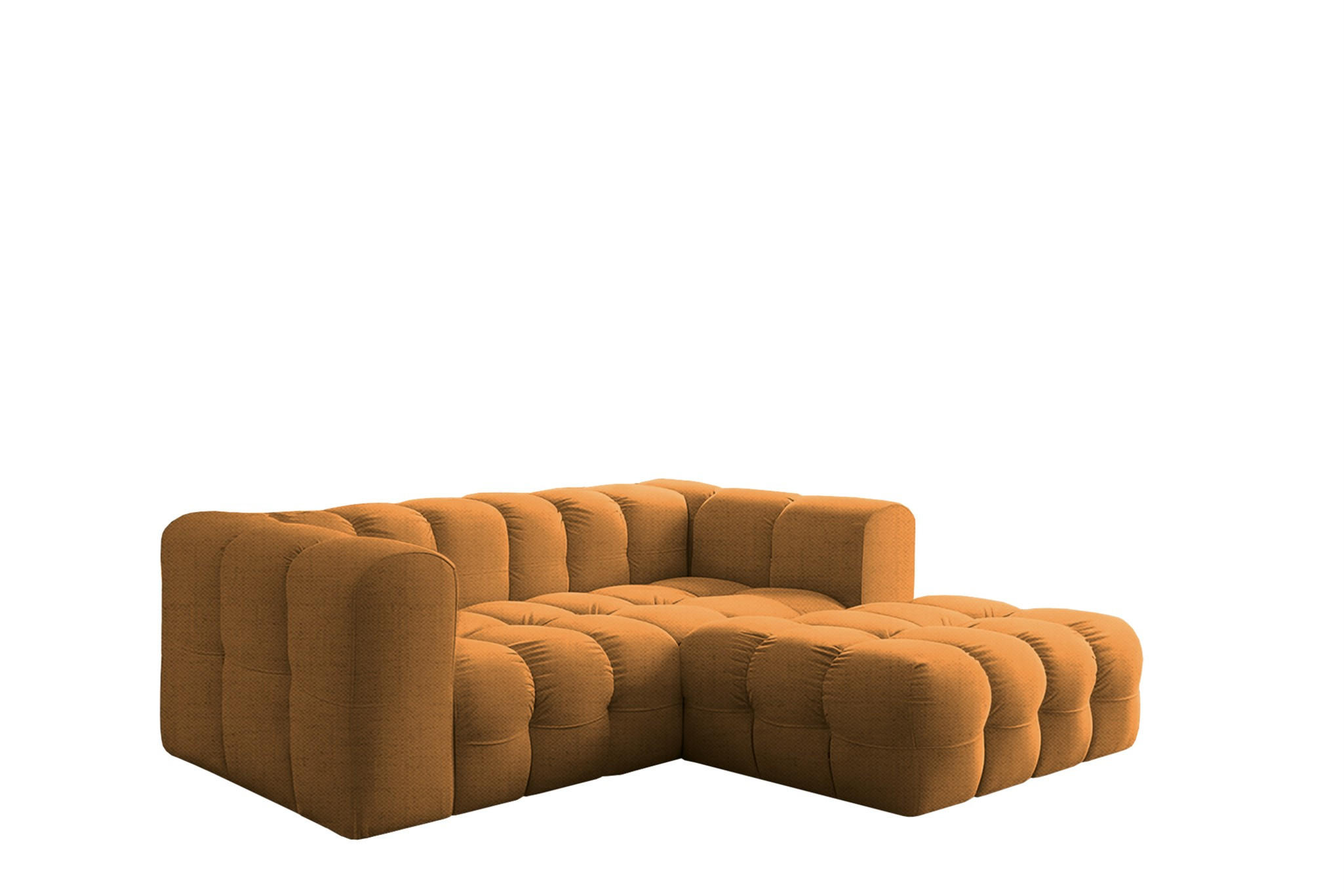 ECKSOFA Solvie Xs In Moly - Orange, Holzwerkstoff/Textil (239/193cm) - Fun Möbel