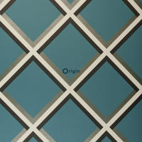 TAPETE geometrisches Motiv 52 cm x 10.05 m - Türkis, Papier (52/1000cm) - Origin Wallcoverings