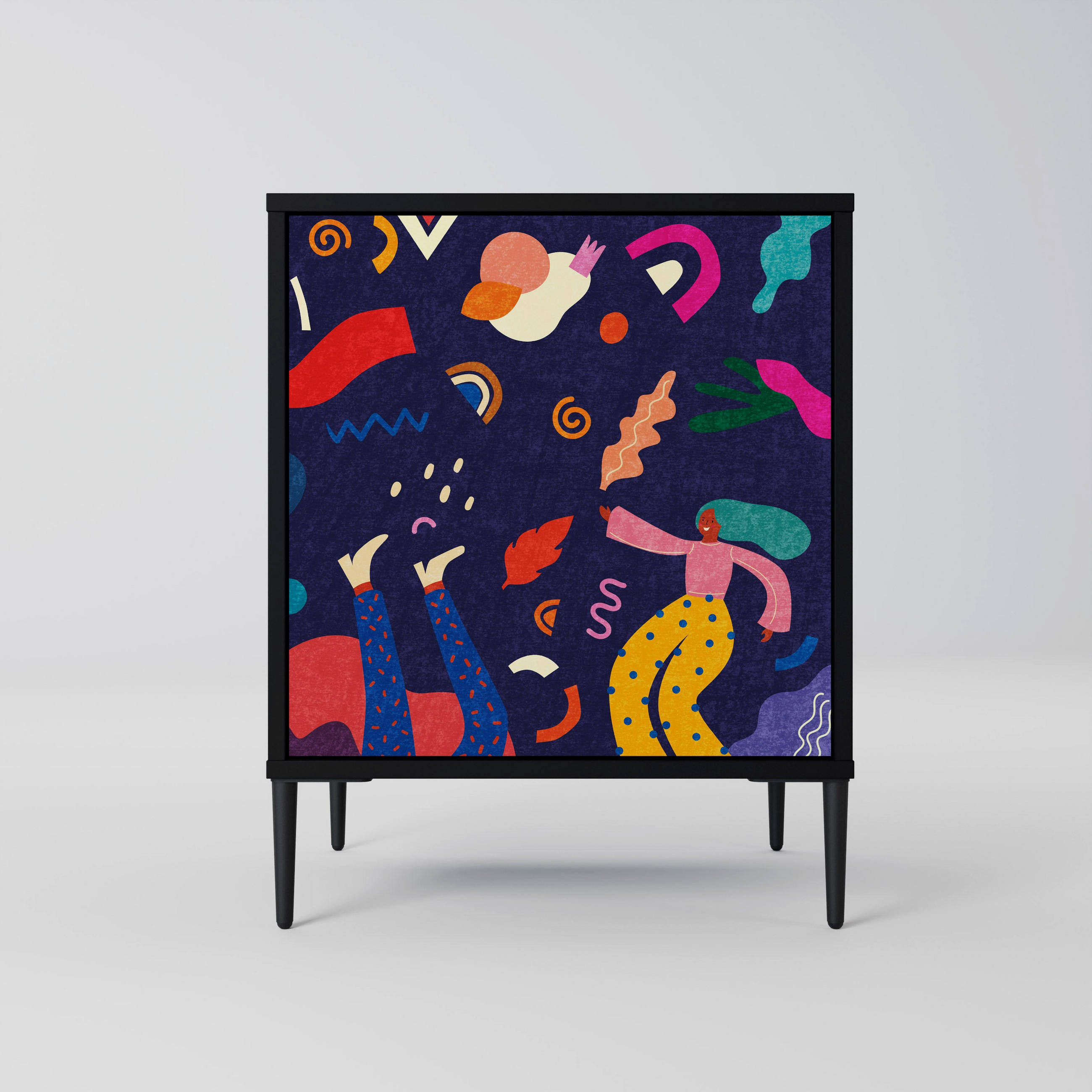 SpaceRebels Sideboard Schwarz 57.5x72.5x42 cm