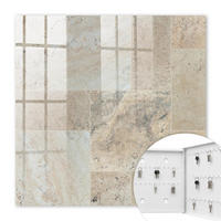 SCHLÜSSELBOX Weiß 30x30 cm – Türöffnung nach rechts - Marmorfliesen - Beige, Metall (30/30/5cm) - TULUP