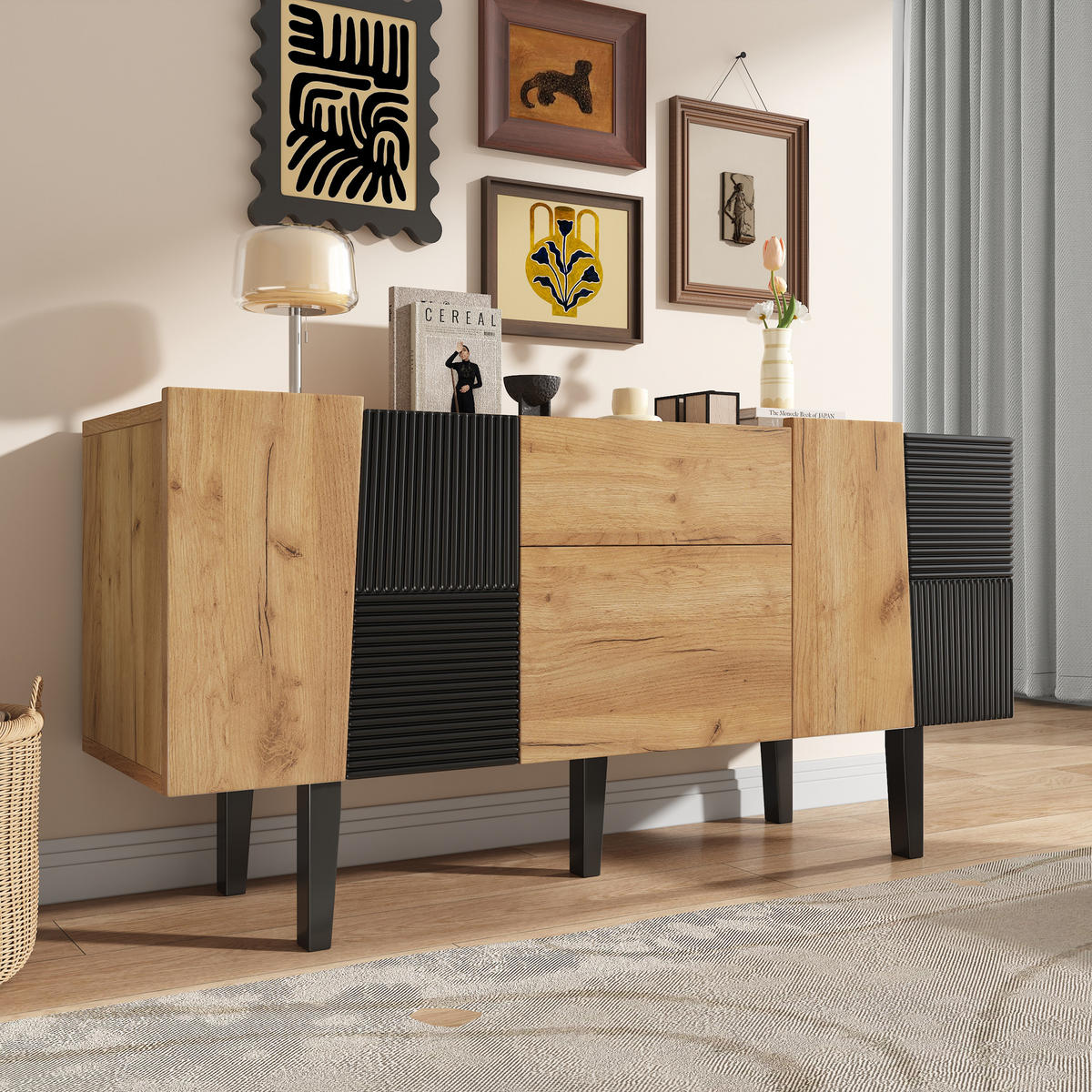 TV-SCHRANK Oak-coloured 40/140/70 cm - Eichefarben, Holz (140/70/40cm) - Urban Meuble