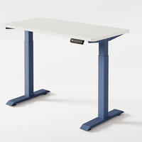 SCHREIBTISCH Elektrisch Höhenverstellbarer HomeOne 120x60cm Blau/Weiß mit Memory-Funktion, Anti-Kollisions Technologie - Blau/Weiß, Holzwerkstoff (60/120/72cm) - Desktronic