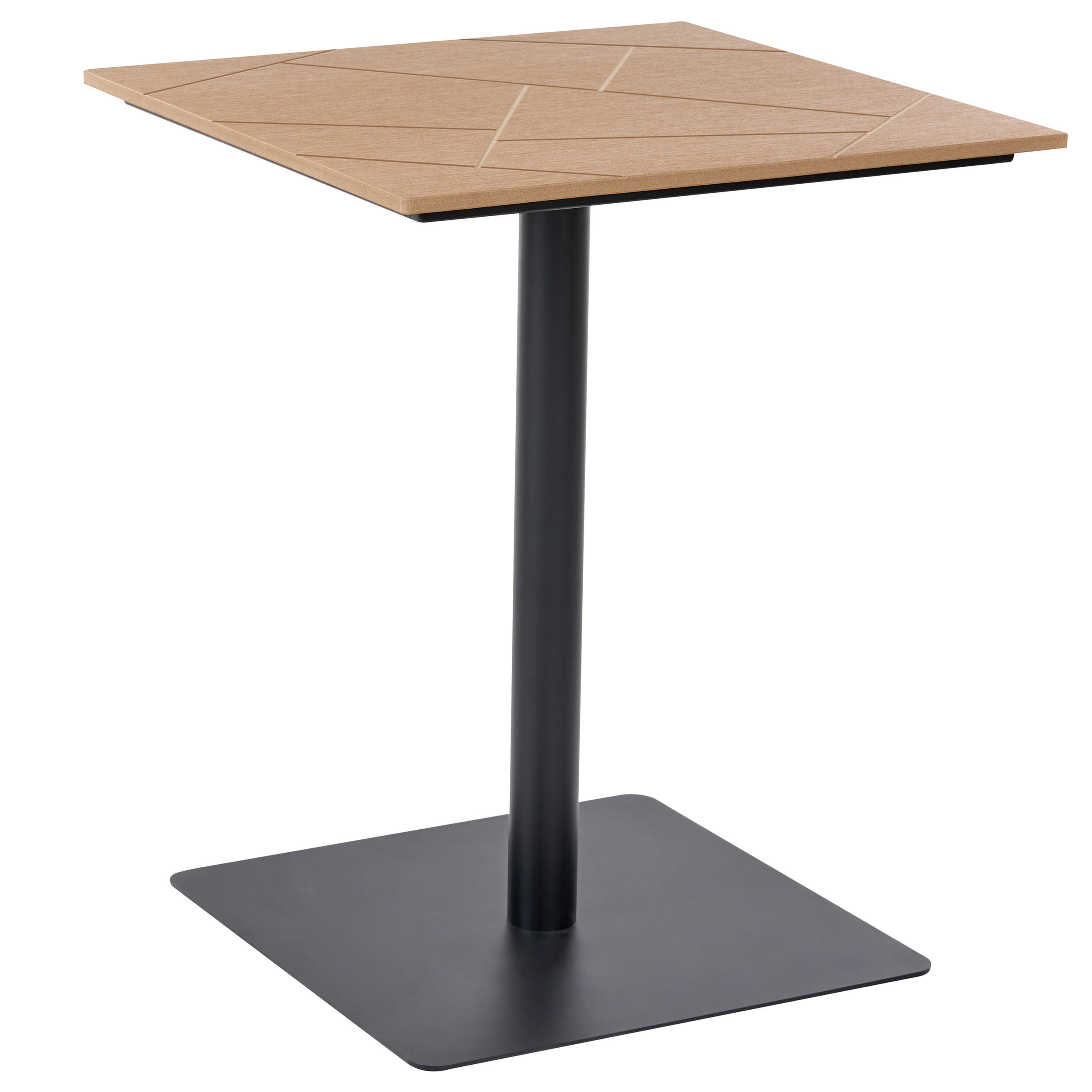 Beliani Bistrotisch Schwarz, Braun 60x73x60 cm