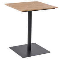 BISTROTISCH 60/60 cm Metall Schwarz Stintino - Schwarz/Braun, Metall (60/60/73cm) - Beliani
