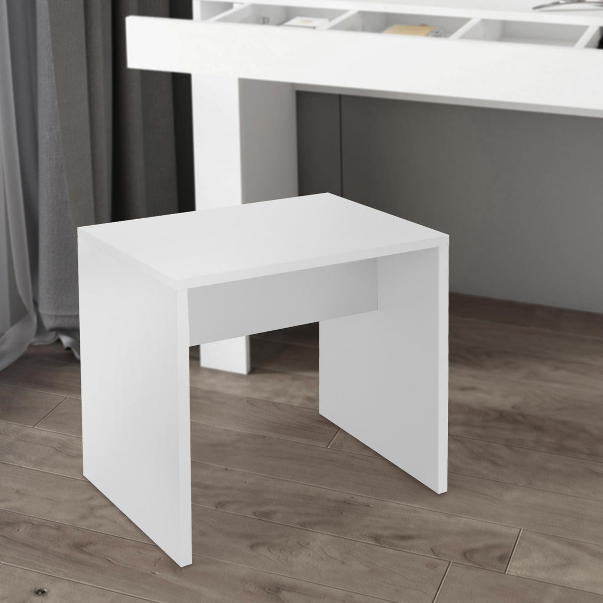 HOCKER FÜR SCHMINKTISCH - Weiß, Holzwerkstoff (36/41/40cm) - ML-DESIGN
