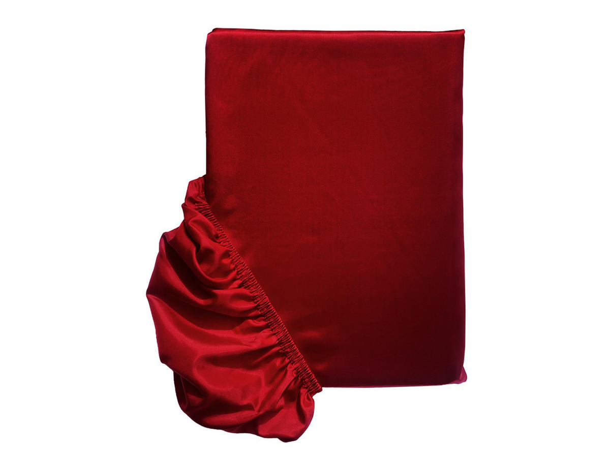 SPANNBETTTUCH Glanz Satin karmin-rot 100/200 cm - Rot, Textil (100/200cm) - beties Heimtextil