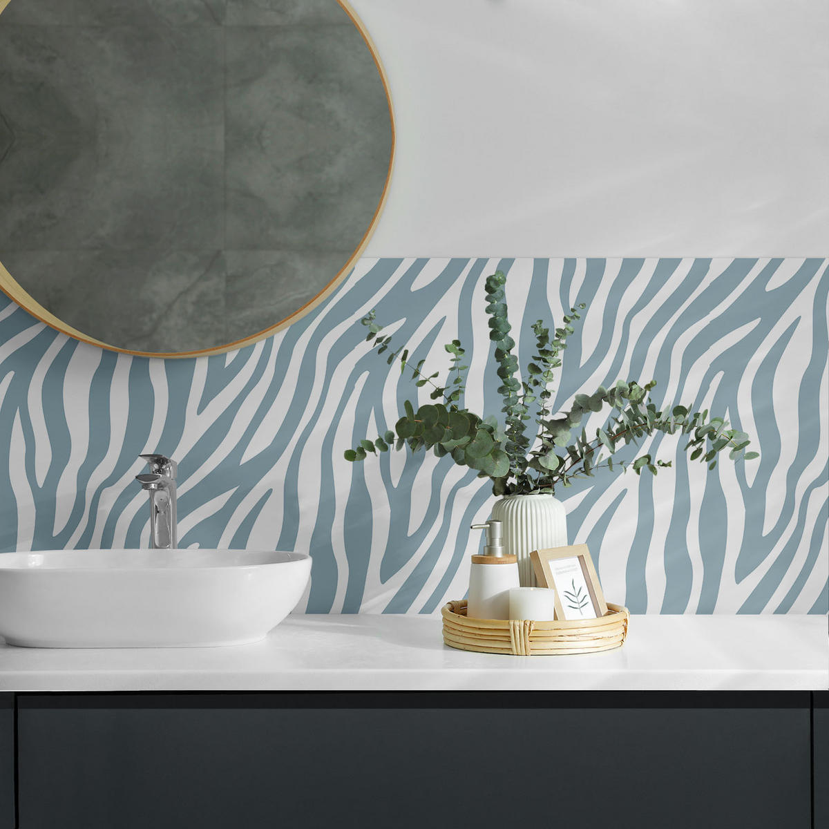 WANDPANEEL 4x 50x50 cm selbstklebend Feravel - Türkis, Kunststoff (50/1.6/50cm) - Wallfluent