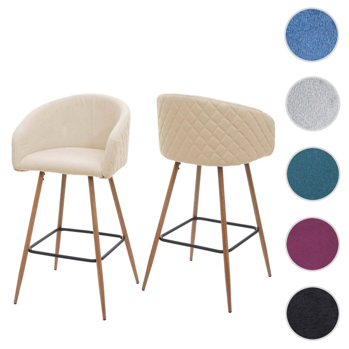 BARHOCKER Beige 2er-Set - Beige, Textil (53/100/50cm) - MCW